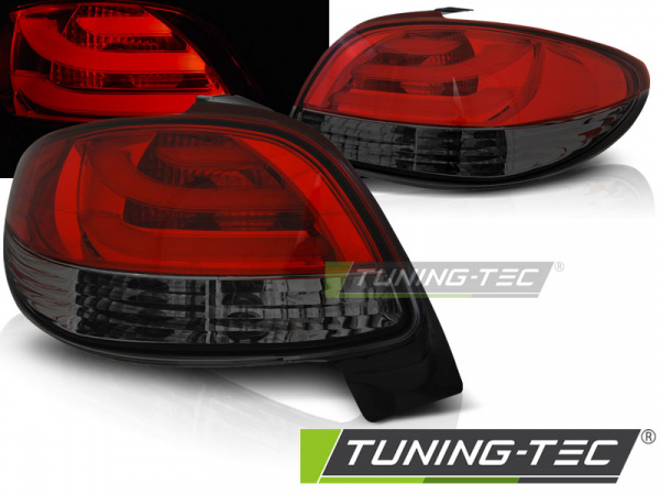 LED Lightbar Design Rückleuchten für Peugeot 206 98-05 rot/rauch